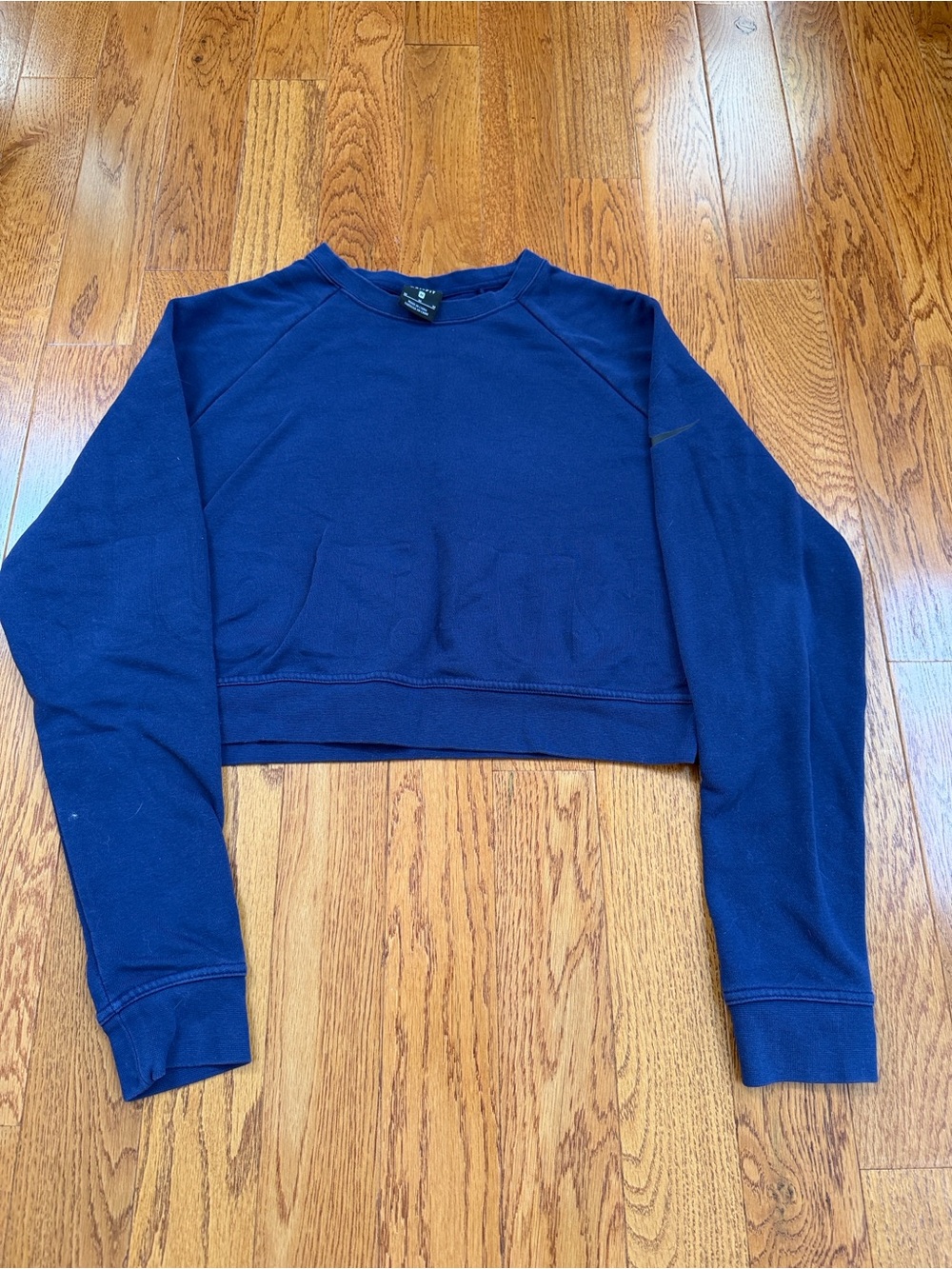 Nike Navy Cropped Crewneck Sweatshirt